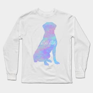 Lab Life Rainbow Pastel Labrador Sitting Long Sleeve T-Shirt